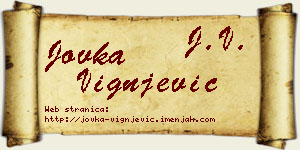 Jovka Vignjević vizit kartica